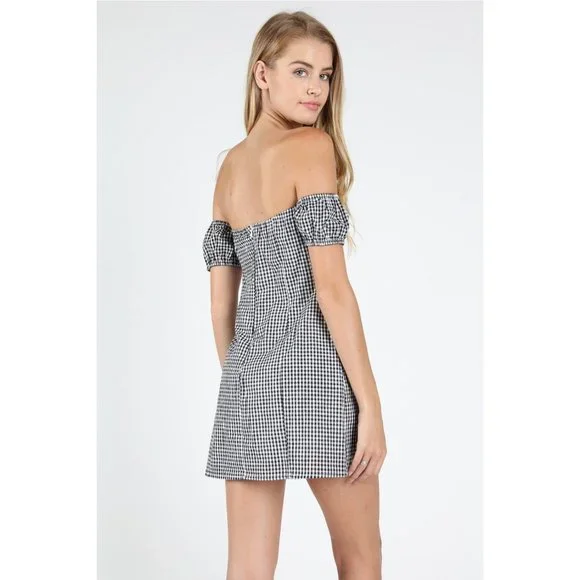 Honey Punch Off the Shoulder Gingham Dress - Picture 4 of 5